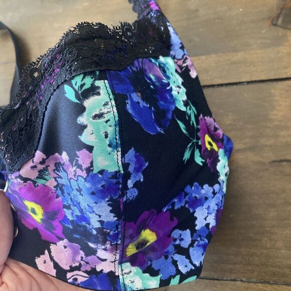 Frederick's of Hollywood Floral Bra 34D Full Support Wired Cupped‎ Lace - Picture 4 of 7